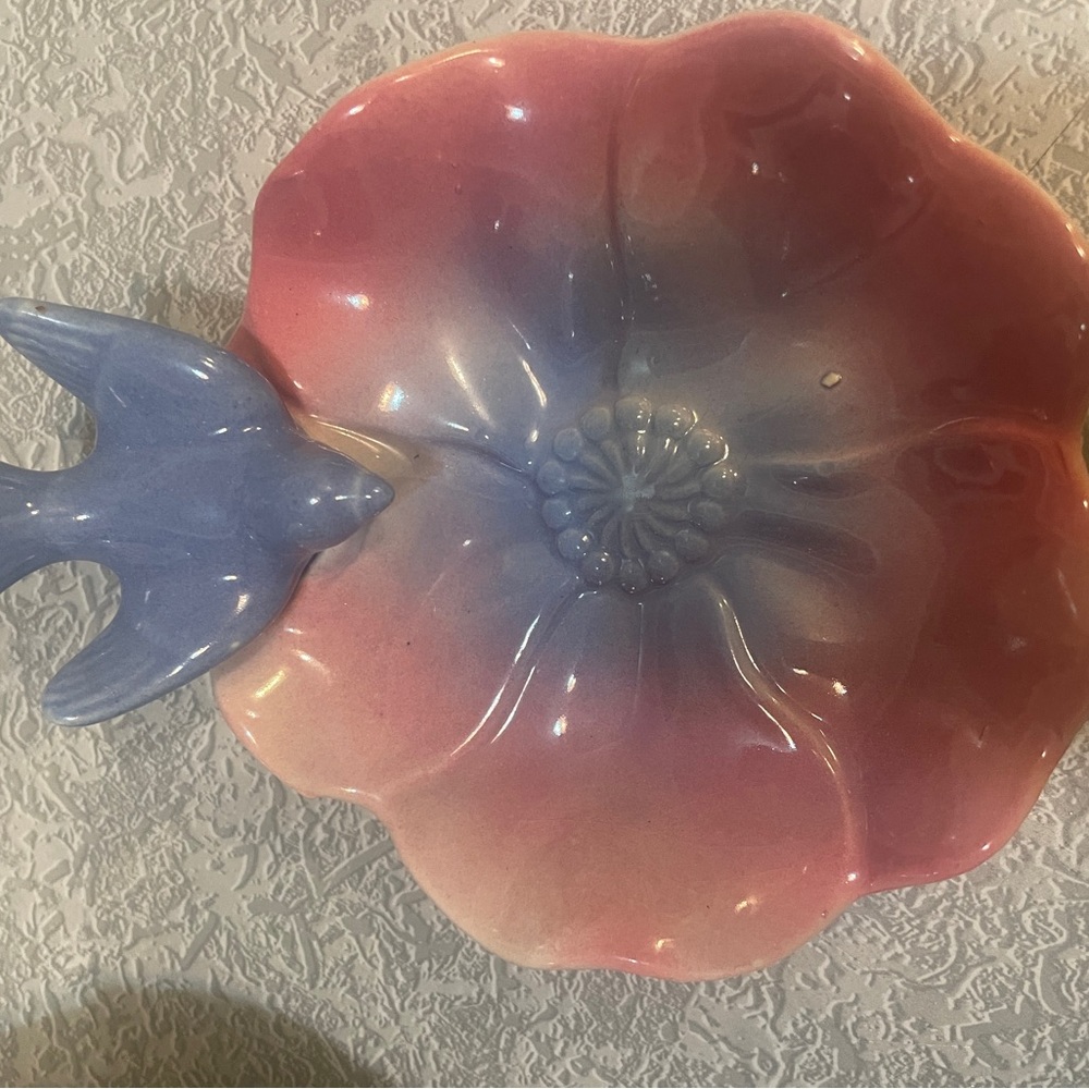 Small antique Royal Copley bird dishes with a bird bowl. - Picture 3 of 12